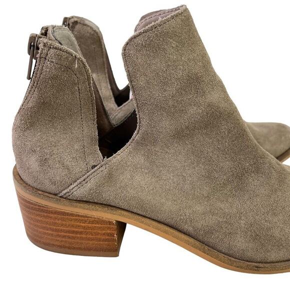 Steve Madden Lancaster Womens Taupe Gray Suede Leather Ankle Boots Booties sz 8 - Picture 12 of 16